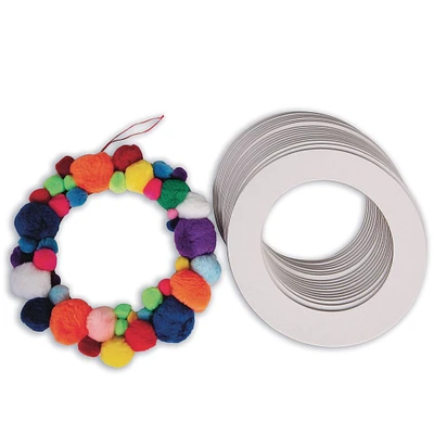 S&S Worldwide Self-Adhesive Wreath Ring. Sturdy Chipboard, Perfect for Collage and all Wreath Projects. Use Craft Trims, Paper, Yarn, Glitter, Gems & More. Total Diameter 9". Pack of 24