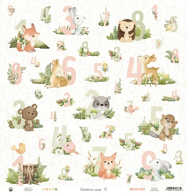 Woodland Cuties Double-Sided Cardstock 12"X12"