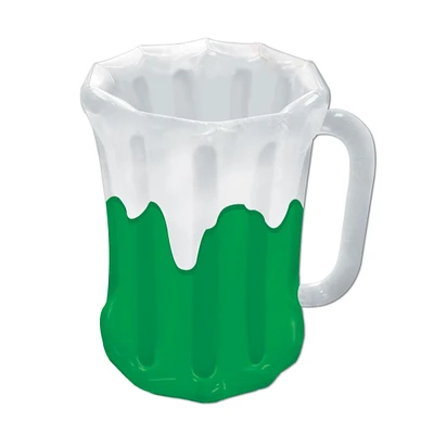 Party Central Pack of 6 Green and White Beer Mug St. Patrick's Day Coolers 27"