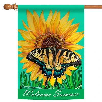 Toland Home Garden Swallowtail Sunflower Outdoor House Flag 40" x 28"