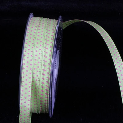 The Ribbon People Mint Green and Pink Wired Craft Ribbon 0.25" x 55 yards