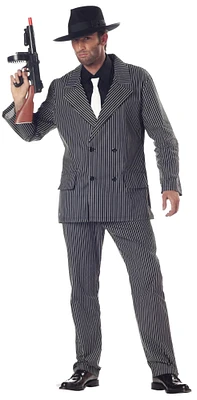 The Costume Center Black and White Gangster Dickey Men Adult Halloween Costume - Large