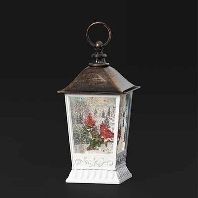Roman 9.5" LED Lighted Cardinal Christmas Snow Globe Lantern
