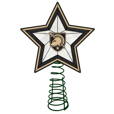 The Memory Company 10" Lighted Black and Beige Star NCAA Army Black Knights Christmas Tree Topper