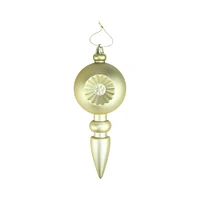 DAK 4ct Matte Gold Retro Reflector Shatterproof Christmas Finial Ornaments 7.5"