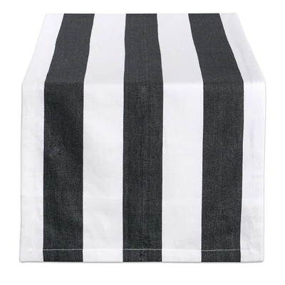 CC Home Furnishings 18" x 72" Black and White Dobby Striped Pattern Rectangular Table Runner