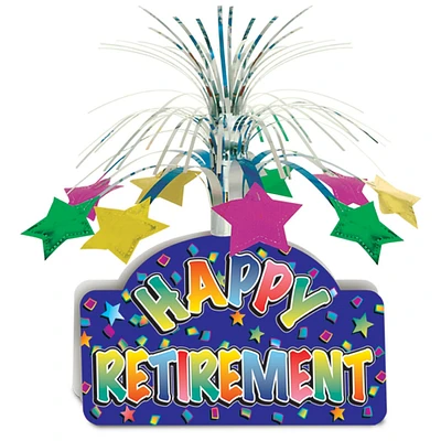 Party Central Club Pack of 12 Vibrantly-Colored Happy Retirement Centerpieces 13"