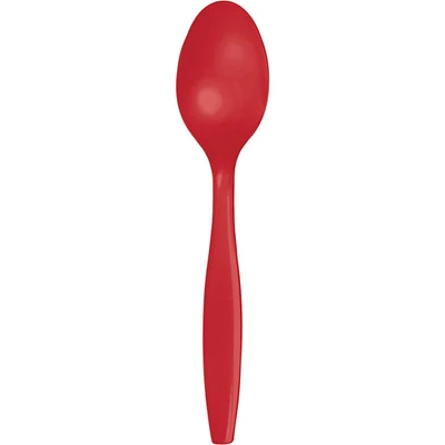 Party Central Club Pack of 600 Classic Red Premium Heavy-Duty Plastic Party Spoons