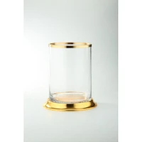 CC Home Furnishings 12" Gold Cylindrical Hand Blown Glass Vase