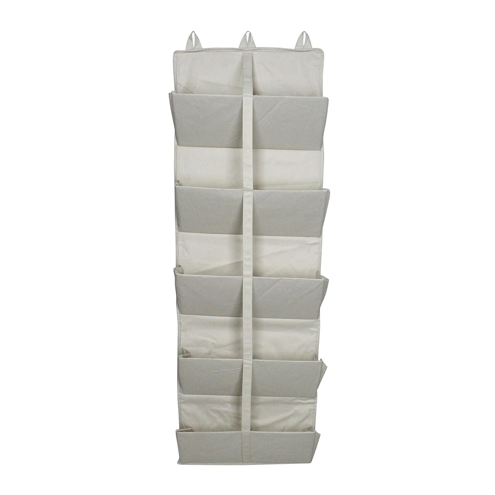 Avon 45" 5-Tier Beige Hanging Door Collapsible Organizer with Removable Hooks