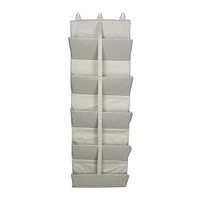 Avon 45" 5-Tier Beige Hanging Door Collapsible Organizer with Removable Hooks