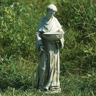 Roman 20" LED Solar Powered St. Francis Outdoor Garden Statue