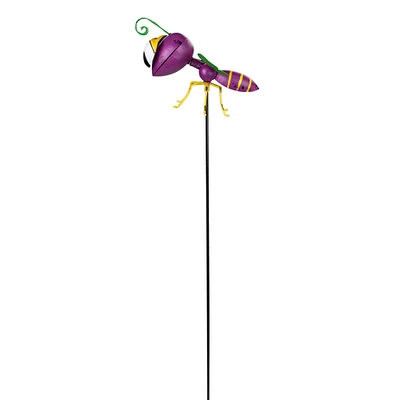 Napco 30" Purple and Green Metal Wasp Garden Stake