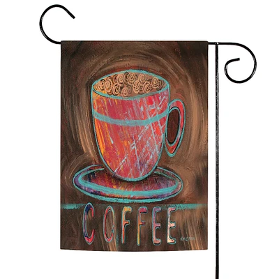 Toland Home Garden Oil Pastel "Coffee Cup" Outdoor Garden Flag 18" x 12.5"