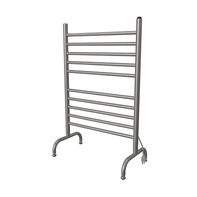 Amba Products 38" Stainless Steel 10 Cylindrical Brushed Bars Freestanding Towel Warmer