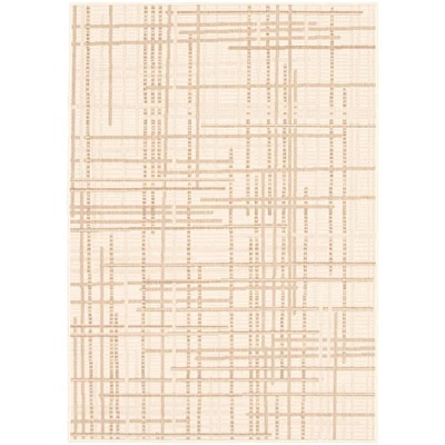 Chaudhary Living 5.25' x 7.5' Beige and Taupe Abstract Rectangular Outdoor Area Throw Rug