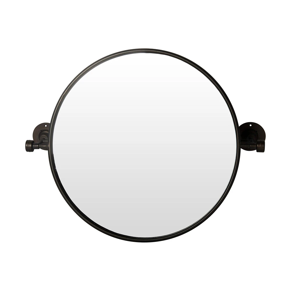 Creative Design 24.5" Black Framed Wall Mount Round Wall Mirror