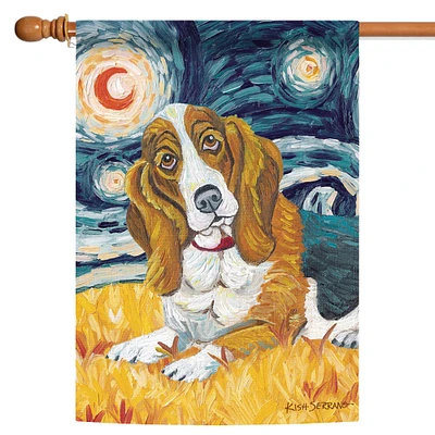 Toland Home Garden Van Growl Basset Hound Outdoor House Flag 40" x 28"