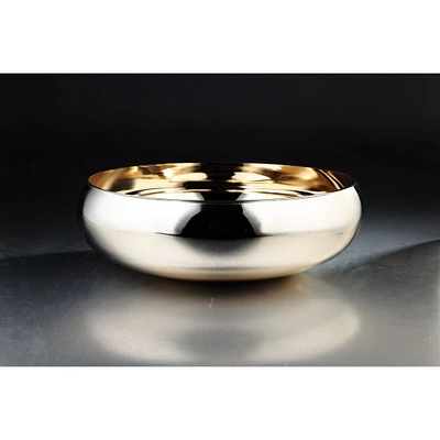 CC Home Furnishings 15.5” Gold Hand Blown Glass Bowl Vase