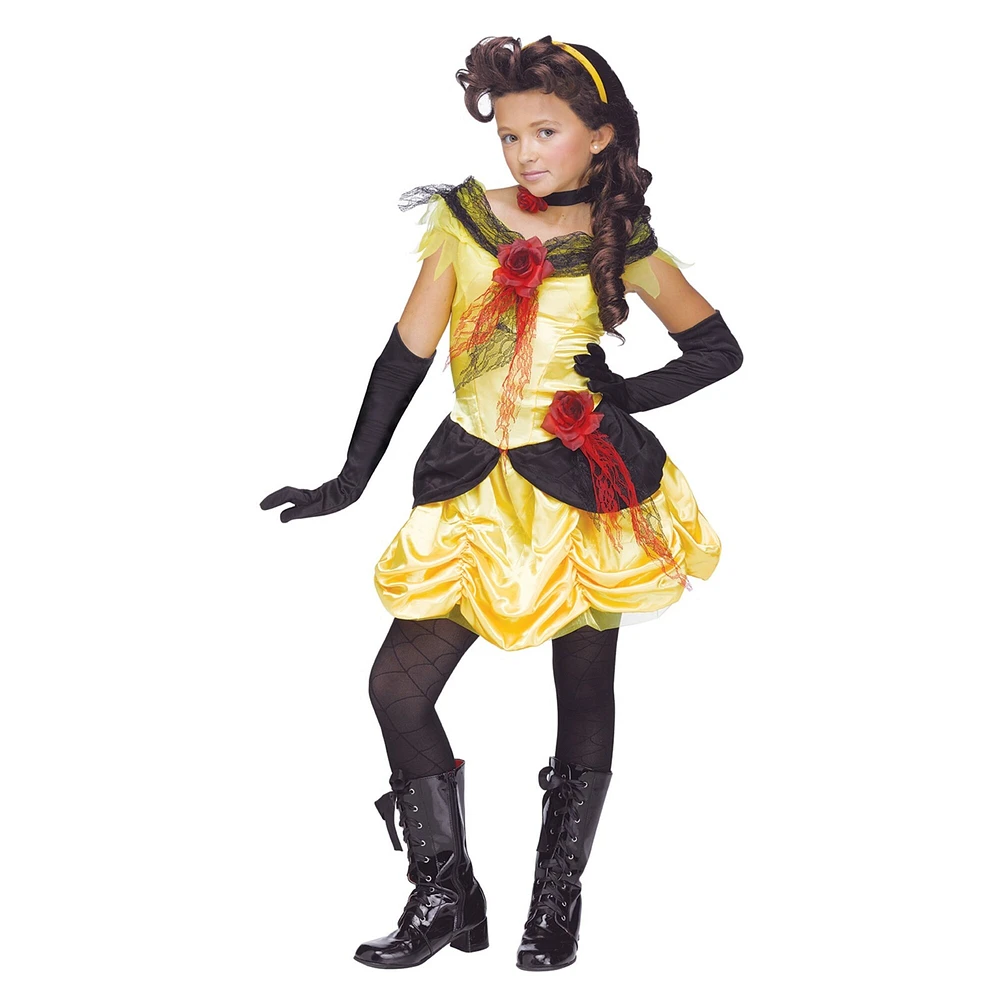 Fun World Girl's Yellow and Black Gothic Beauty Halloween Costume - Size Large