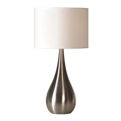 Signature Home Collection 26" White and Black Stainless Steel European Table Lamp