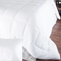 Bluestone   Oversized Reversible Down Alt Comforter with Sherpa - King