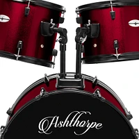 Ashthorpe 5-Piece Complete Full Size Adult Drum Set with Remo Batter Heads