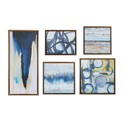 Gracie Mills   Haynes Blakely Bering Abstract 5-Piece Canvas Set - GRACE-8768