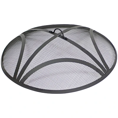 Sunnydaze in Reinforced Steel Mesh Round Fire Pit Spark Screen by