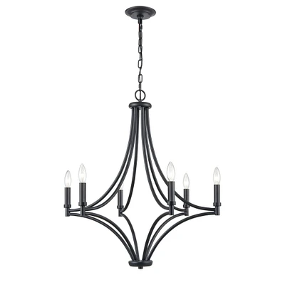 Elk Showroom Spanish Villa 26 Wide 6-Light Chandelier - Charcoal