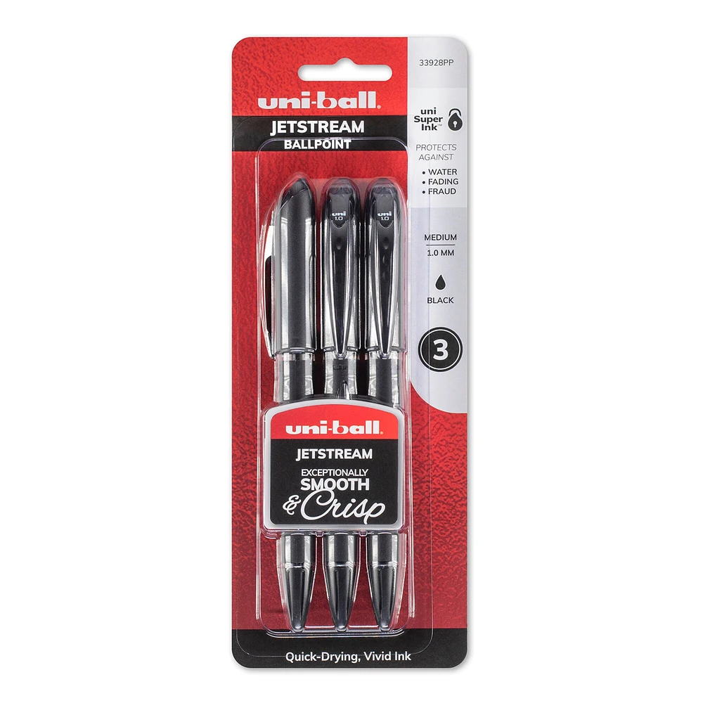 uni-ball Jetstream Retractable Pen Set, 1mm, 3/Pkg