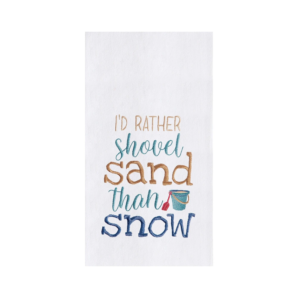 Shovel Sand Than Snow Flour Sack Kitchen Towel