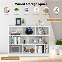 3-Tier Open Bookcase 8-Cube Floor Standing Storage Shelves Display Cabinet