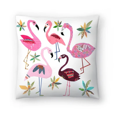 Five Flamingos Throw Pillow Americanflat Decorative Pillow