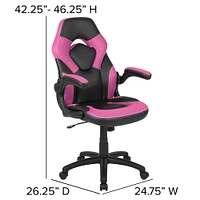 Emma and Oliver Gaming Desk and Racing Chair Set with Headphone Hook, and Monitor Stand