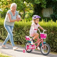 Kids Bicycle with Training Wheels and Basket for Boys and Girls Age 3-9 Years