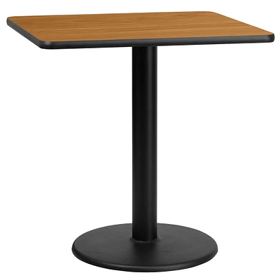 Emma and Oliver 30" Square Laminate Table Top with 18" Round Table Height Base