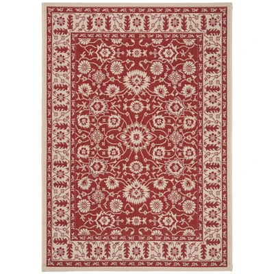 Safavieh   Outdoor CY6126-28 Courtyard Collection Red / Creme Rug