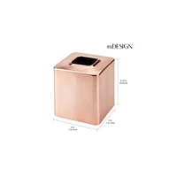 mDesign Metal Square Tissue Box Cover for Bathroom