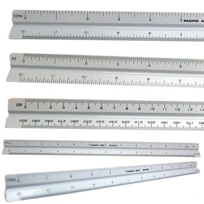 Triangular Plastic Scale Inch / Metric A 12Inch