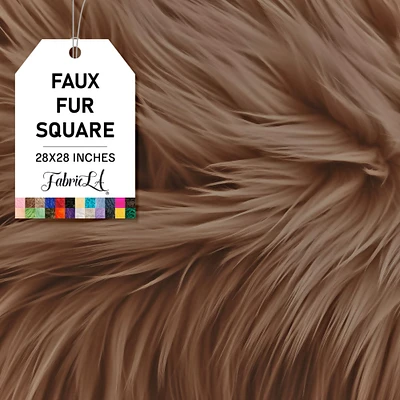 FabricLA | Faux Fur Fabric Square | 28" X 28" Inch Wide Pre-Cut Shaggy | Fake Fur Fabric | DIY, Craft Fur Decoration, Fashion Accessory