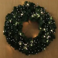 Pre-Lit Northern Spruce Pine Wreath | 20" Wide | 200 Lifelike Green Tips & 50 Battery Operated Lights | Indoor/Outdoor Use | Holiday Decor | for Front Door | Christmas Wreath | Home & Office Decor