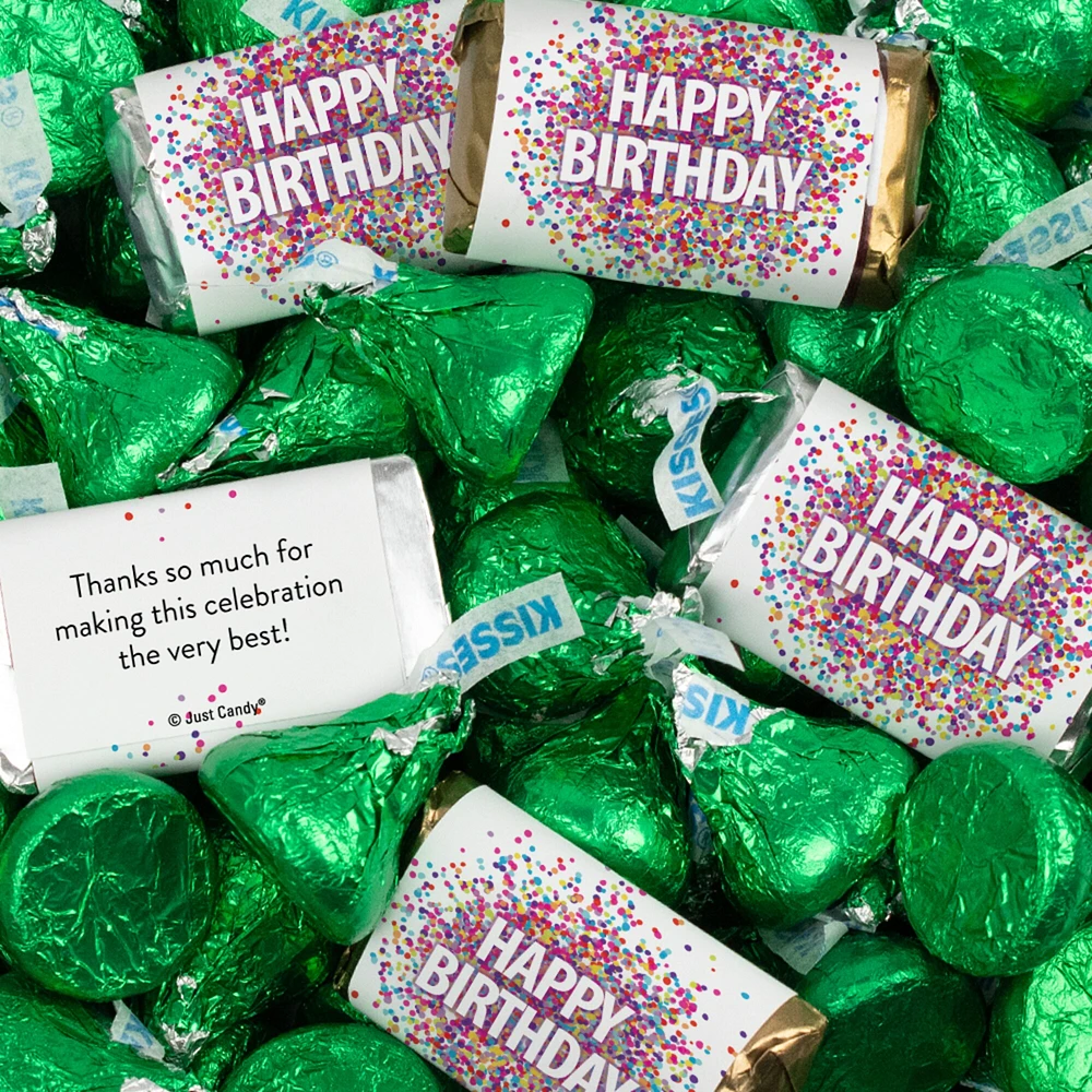 Birthday Candy Party Favors Hershey's Miniatures and Kisses by Just Candy - Available in Multiple Colors