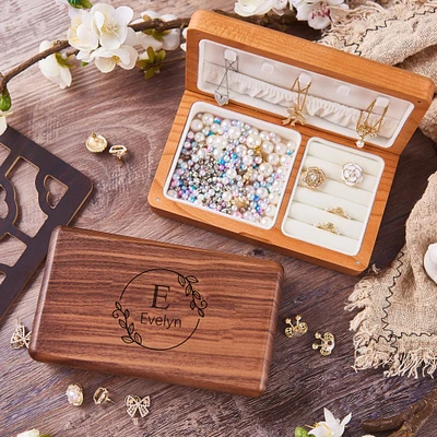 Personalized Wooden Jewelry Box, Women Travel Jewelry Box, Custom Engraved Jewelry Box, Wedding Jewelry Box