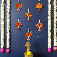 10 Ct. Lotus Hangings For Home Decor, Lotus Backdrop Hanging, Lotus Cutout, Pooja Decor, Diwali Decoration, Wedding, Diwali Decor, Wall Decor,