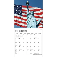 Stars and Stripes | The American Flag | 2024 12 x 24 Inch Monthly Square Wall Calendar | Sticker Sheet | StarGifts | USA United States of America