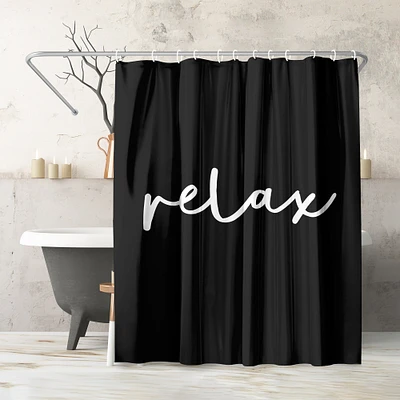 Relax Black by Motivated Type Shower Curtain 71" x 74"