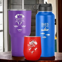 Super Dad Tumbler, Laser Engraved Papa Bear Travel Cup, Daddy Shark Mug, Personalized Papa Gift For Him, Men, Husband, Fathers Day