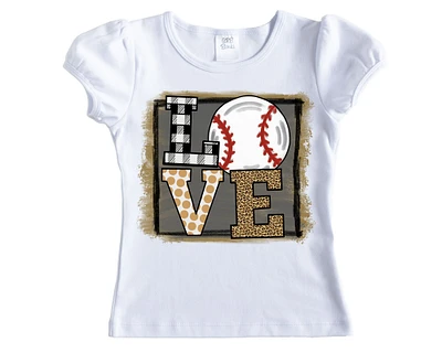 Girls Baseball Love on dark background Shirt - Short Sleeves