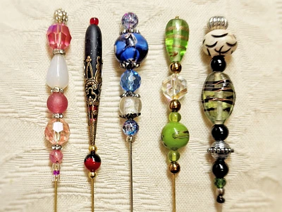 Fab Beaded 6 inch Stick Pins ~ Shawl Brooch Pin ~ Scarf Pin ~ Lapel Pin ~ Hijab Brooch Pin ~ Wedding Pin ~ Your Choice